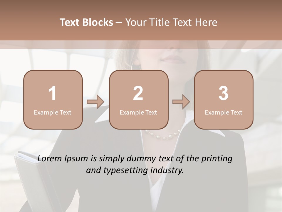 A Woman In A Business Suit Holding A Folder PowerPoint Template