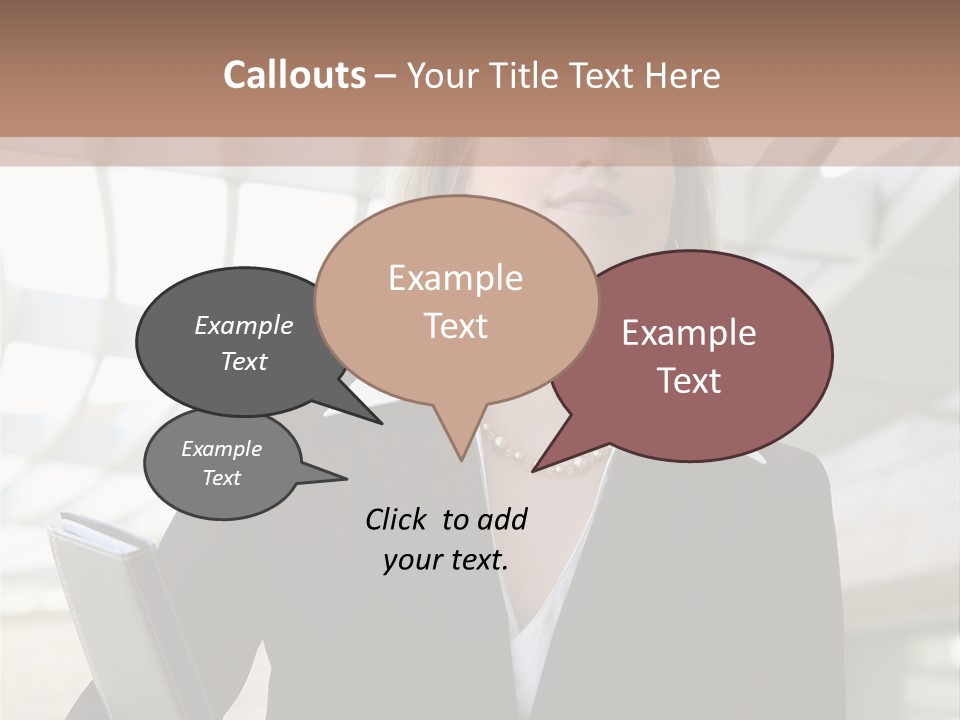 A Woman In A Business Suit Holding A Folder PowerPoint Template