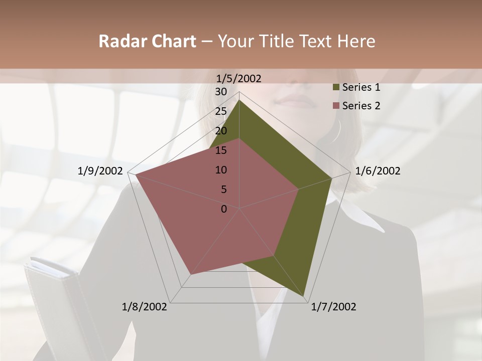 A Woman In A Business Suit Holding A Folder PowerPoint Template