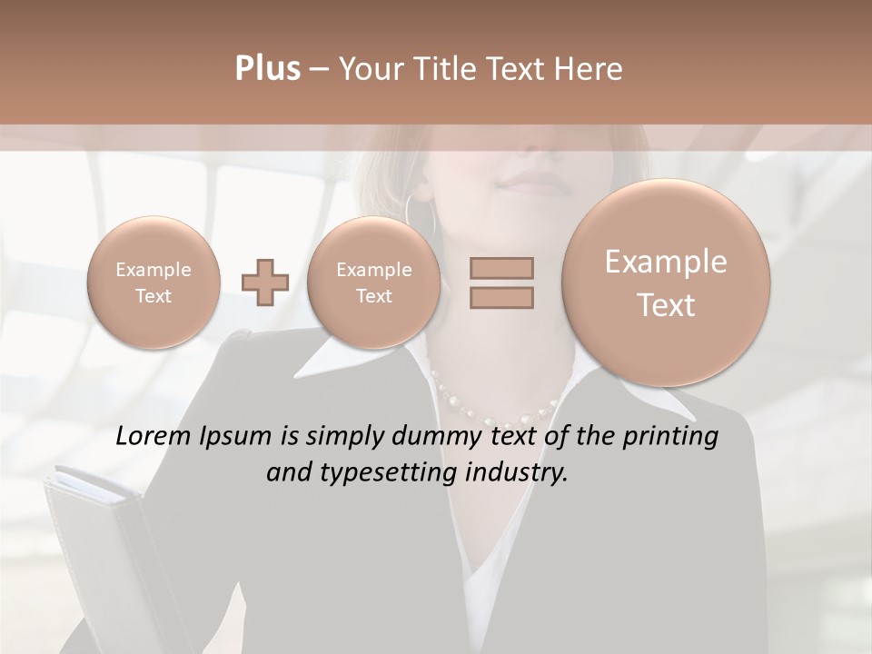 A Woman In A Business Suit Holding A Folder PowerPoint Template