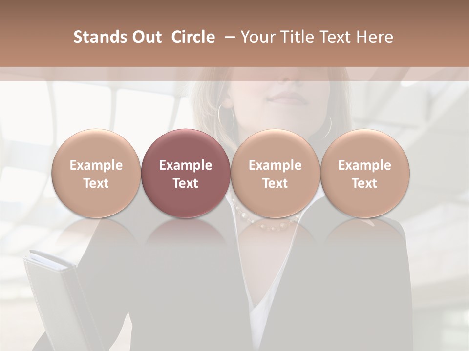 A Woman In A Business Suit Holding A Folder PowerPoint Template