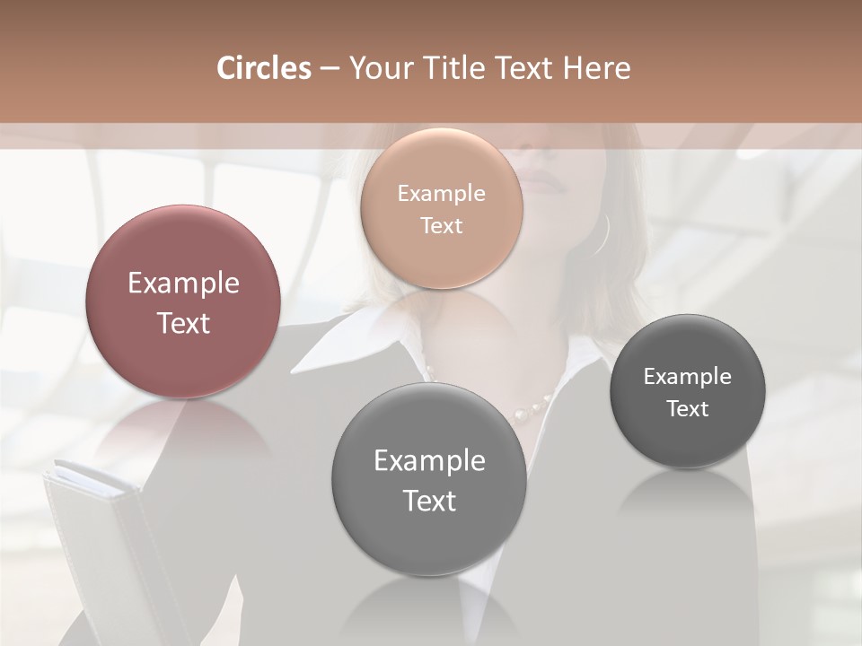 A Woman In A Business Suit Holding A Folder PowerPoint Template