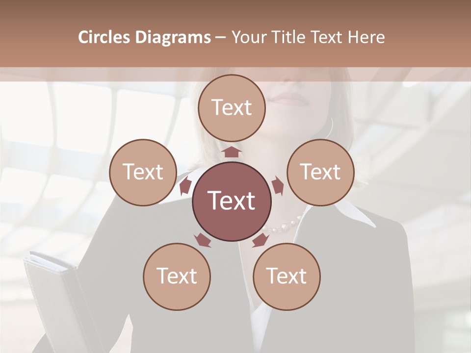 A Woman In A Business Suit Holding A Folder PowerPoint Template