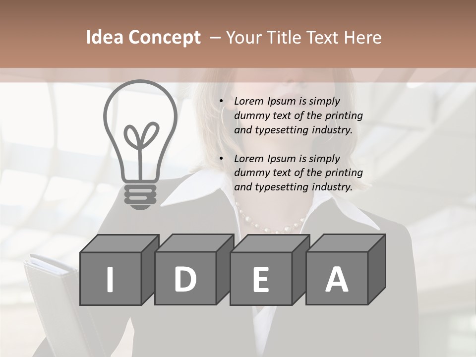 A Woman In A Business Suit Holding A Folder PowerPoint Template