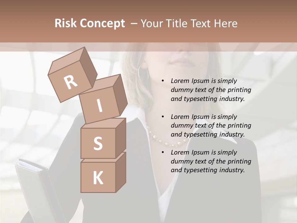 A Woman In A Business Suit Holding A Folder PowerPoint Template