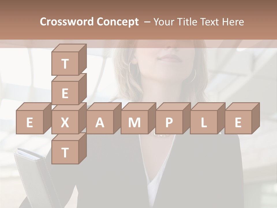 A Woman In A Business Suit Holding A Folder PowerPoint Template