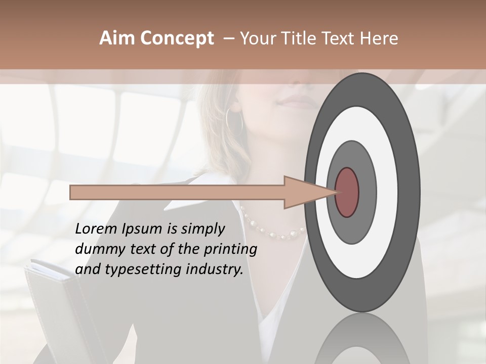 A Woman In A Business Suit Holding A Folder PowerPoint Template