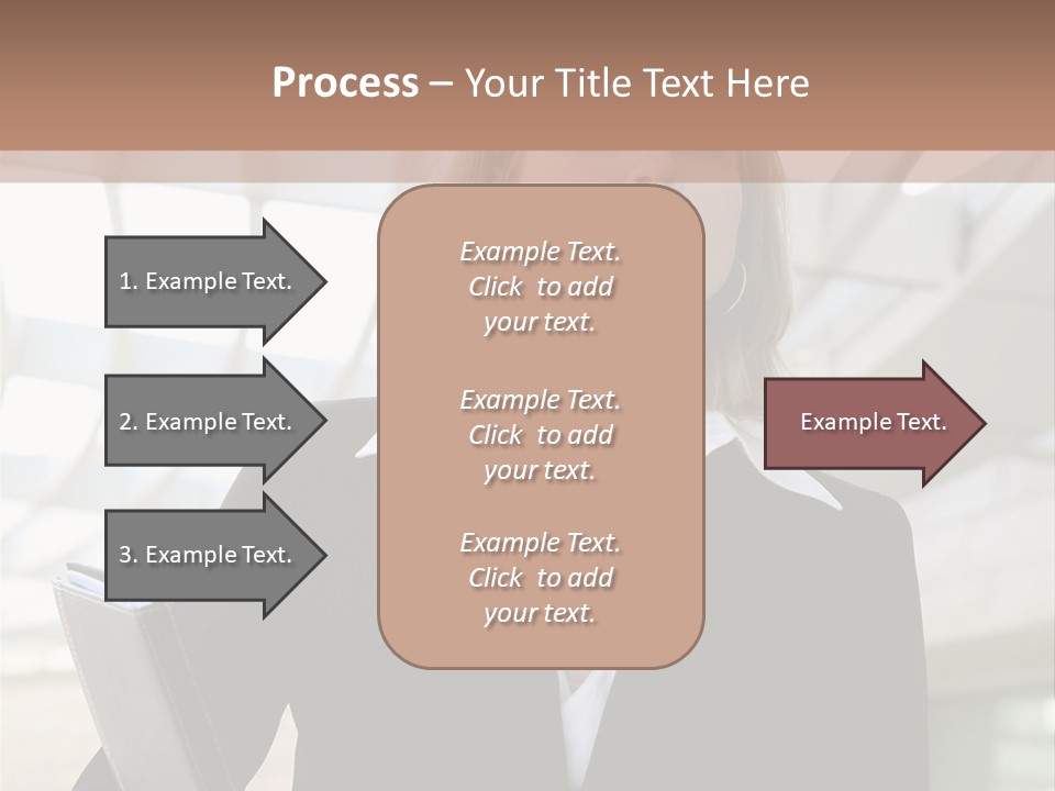 A Woman In A Business Suit Holding A Folder PowerPoint Template