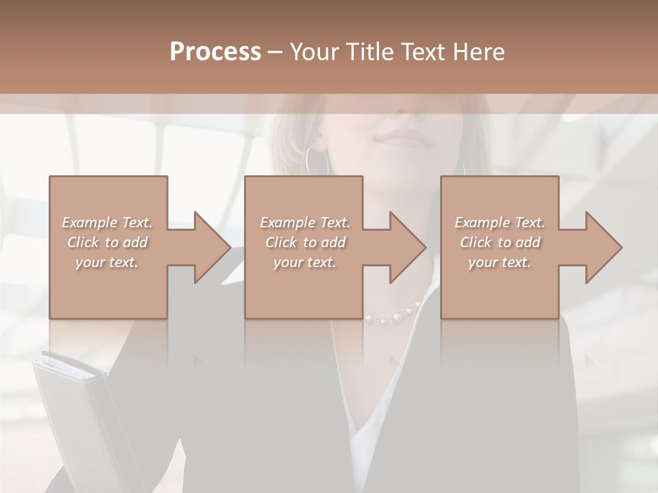 A Woman In A Business Suit Holding A Folder PowerPoint Template