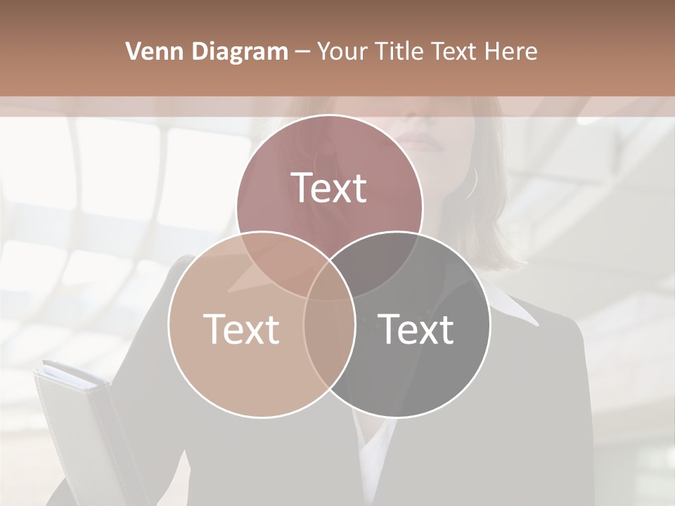 A Woman In A Business Suit Holding A Folder PowerPoint Template