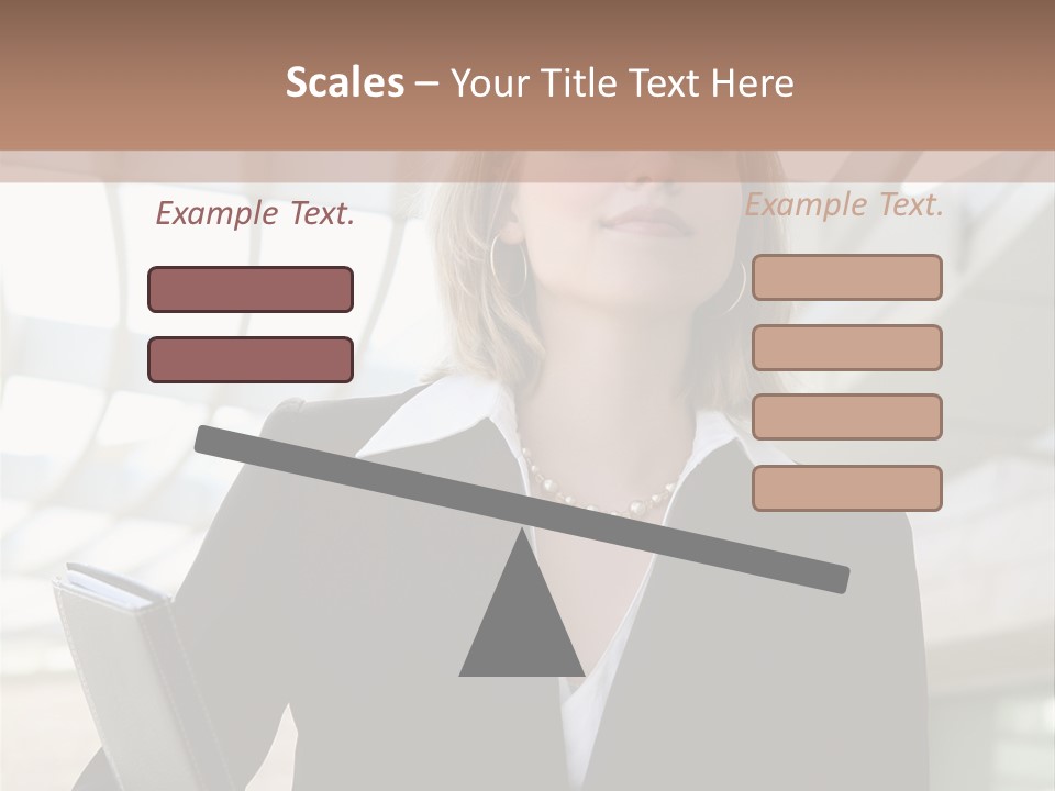 A Woman In A Business Suit Holding A Folder PowerPoint Template