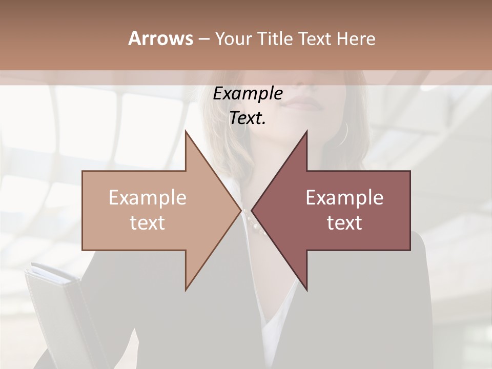 A Woman In A Business Suit Holding A Folder PowerPoint Template