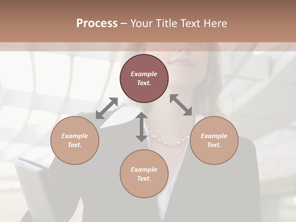 A Woman In A Business Suit Holding A Folder PowerPoint Template