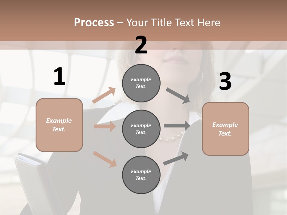 A Woman In A Business Suit Holding A Folder PowerPoint Template