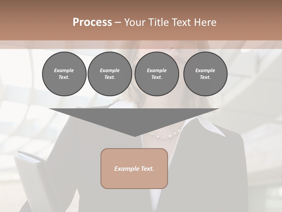 A Woman In A Business Suit Holding A Folder PowerPoint Template