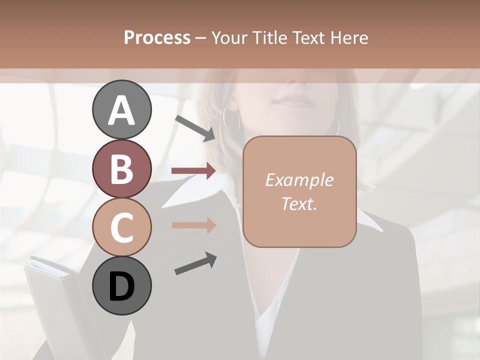 A Woman In A Business Suit Holding A Folder PowerPoint Template