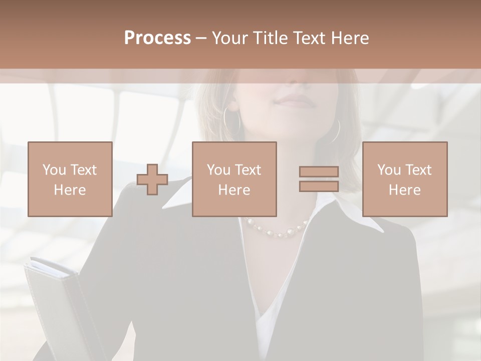 A Woman In A Business Suit Holding A Folder PowerPoint Template