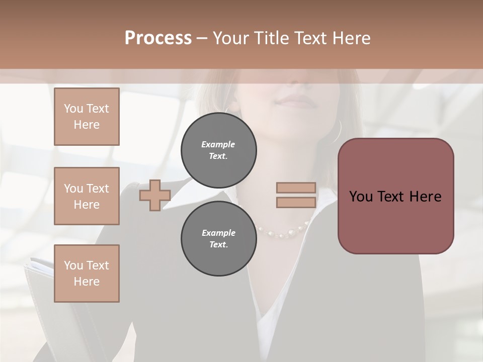 A Woman In A Business Suit Holding A Folder PowerPoint Template