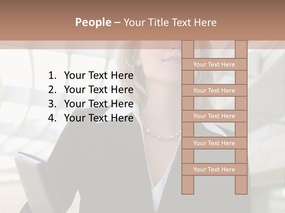 A Woman In A Business Suit Holding A Folder PowerPoint Template