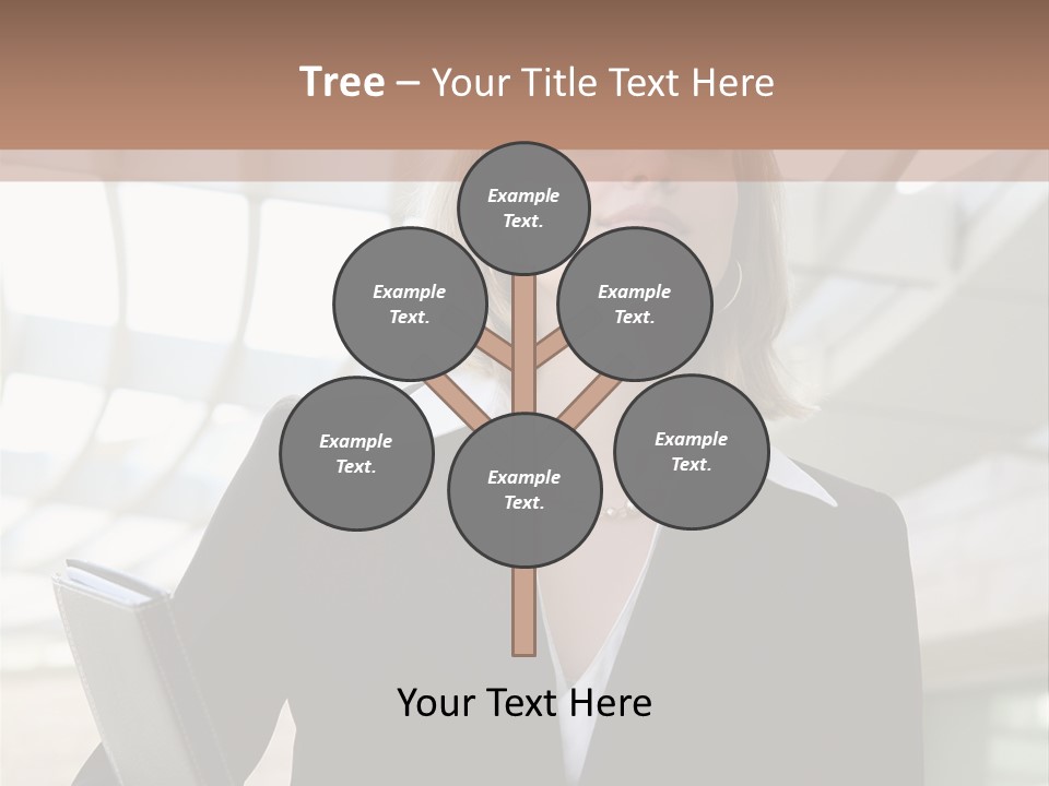 A Woman In A Business Suit Holding A Folder PowerPoint Template