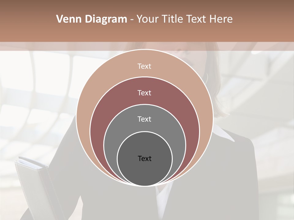 A Woman In A Business Suit Holding A Folder PowerPoint Template