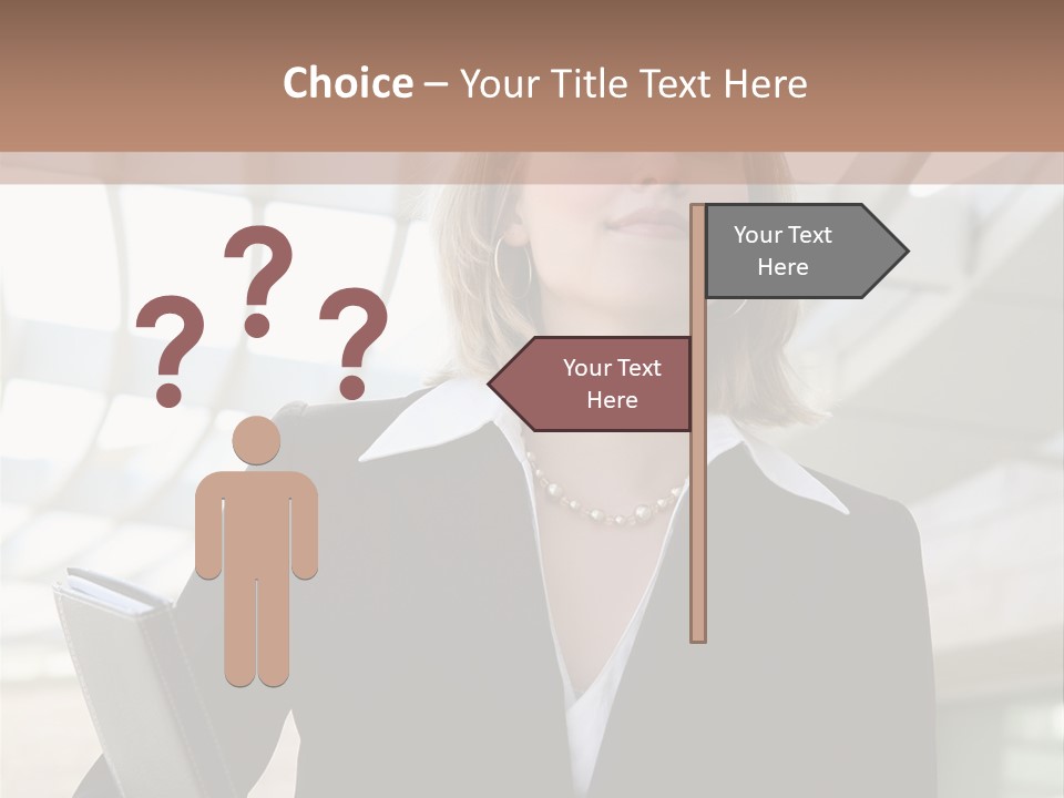 A Woman In A Business Suit Holding A Folder PowerPoint Template