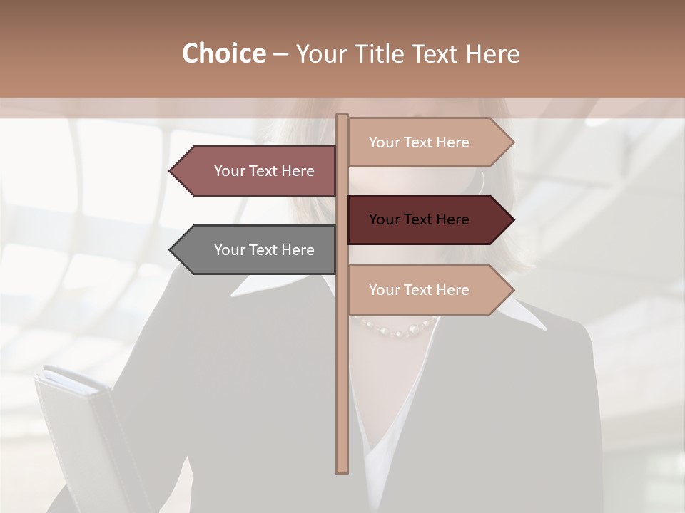 A Woman In A Business Suit Holding A Folder PowerPoint Template