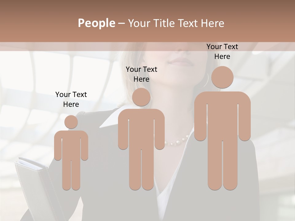 A Woman In A Business Suit Holding A Folder PowerPoint Template