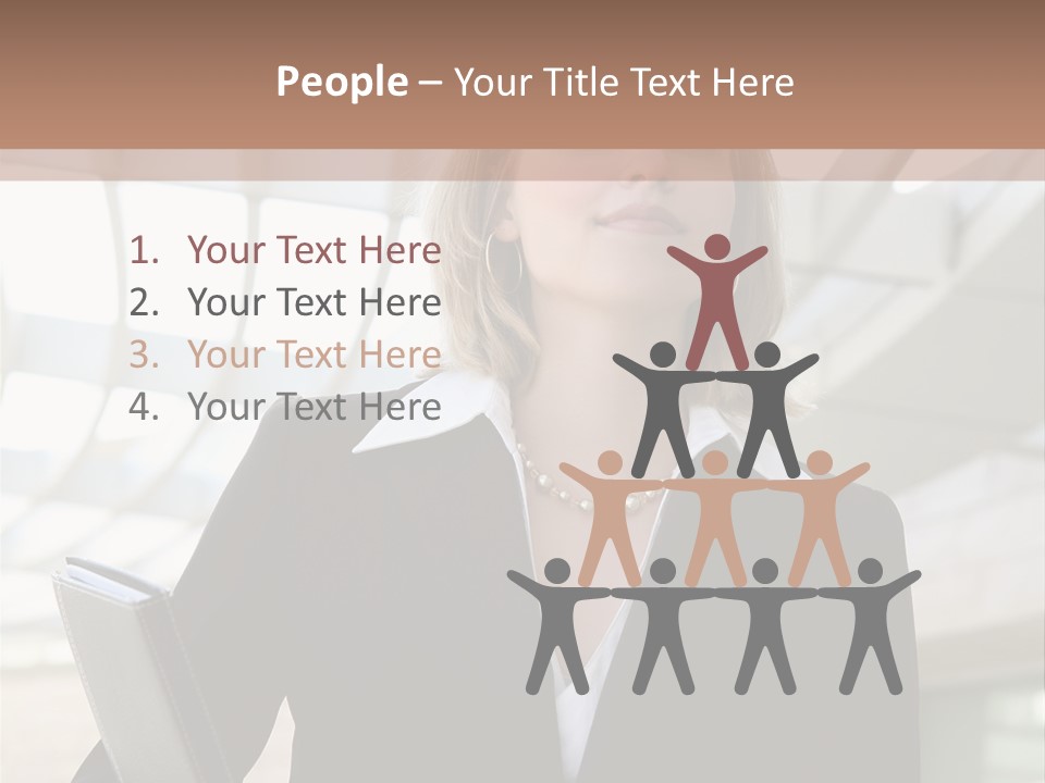 A Woman In A Business Suit Holding A Folder PowerPoint Template