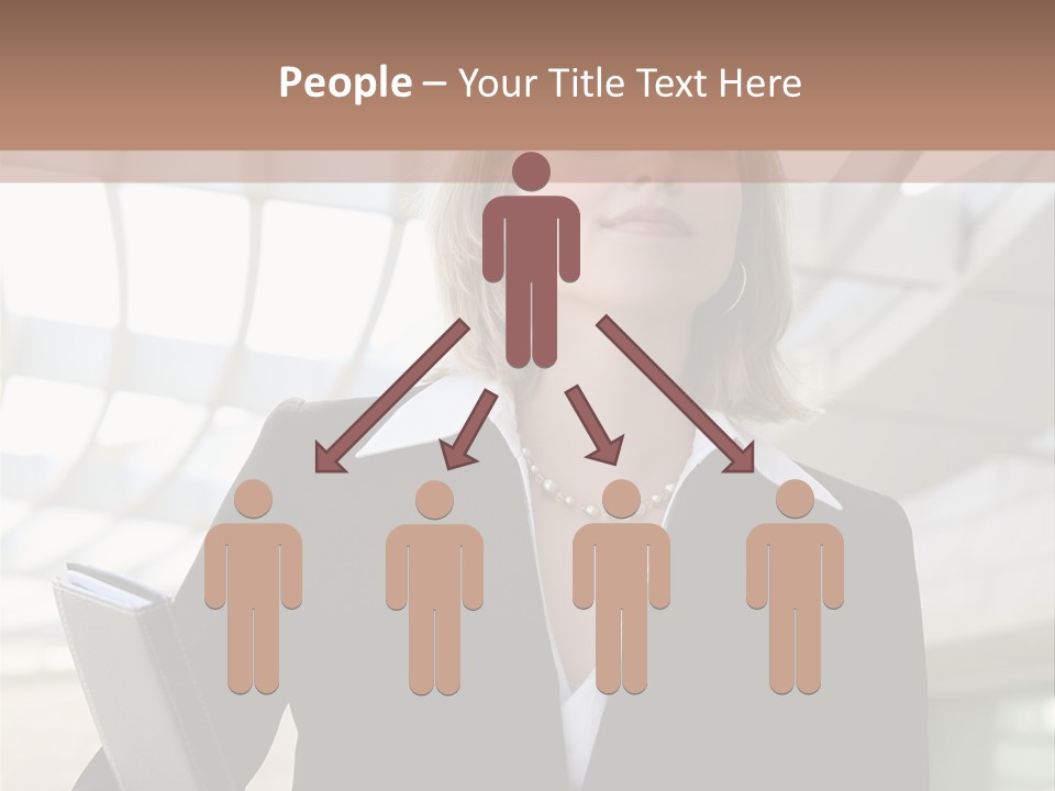 A Woman In A Business Suit Holding A Folder PowerPoint Template