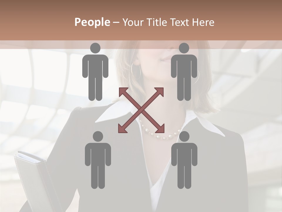 A Woman In A Business Suit Holding A Folder PowerPoint Template
