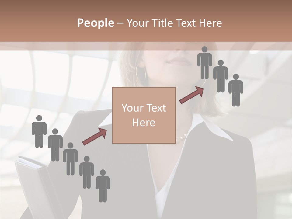 A Woman In A Business Suit Holding A Folder PowerPoint Template