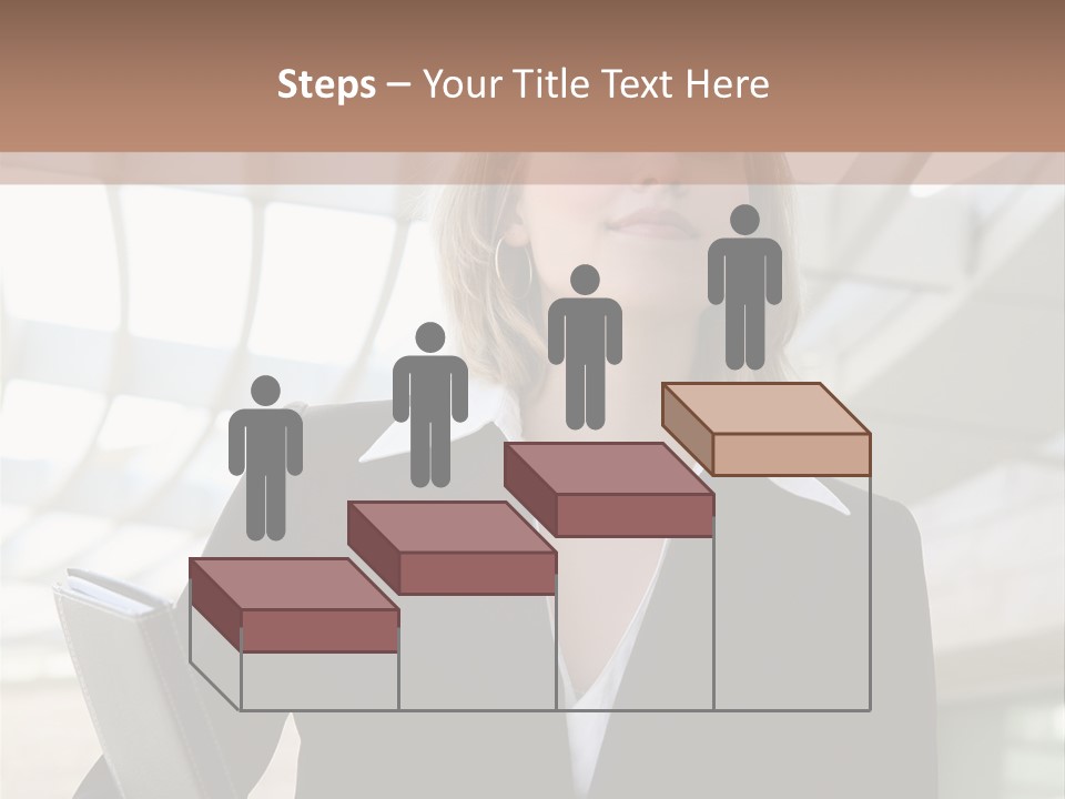 A Woman In A Business Suit Holding A Folder PowerPoint Template