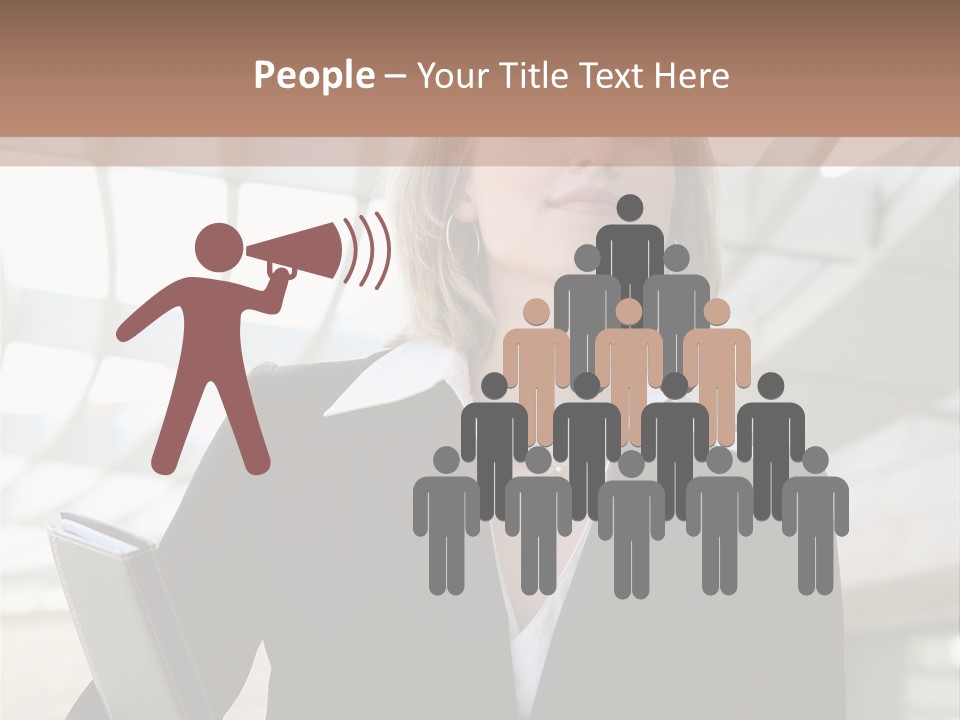 A Woman In A Business Suit Holding A Folder PowerPoint Template