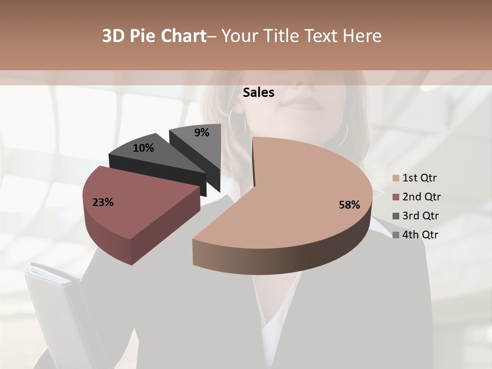 A Woman In A Business Suit Holding A Folder PowerPoint Template