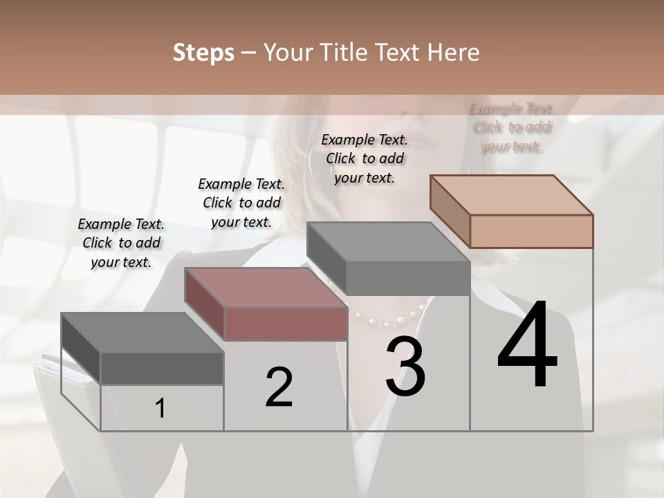 A Woman In A Business Suit Holding A Folder PowerPoint Template