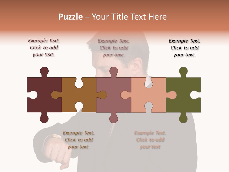 A Man In A Suit Is Holding His Hand Out PowerPoint Template