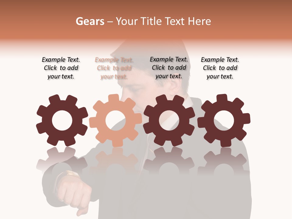 A Man In A Suit Is Holding His Hand Out PowerPoint Template