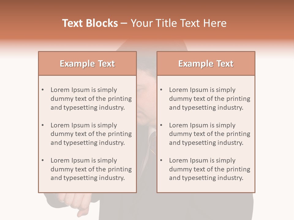 A Man In A Suit Is Holding His Hand Out PowerPoint Template