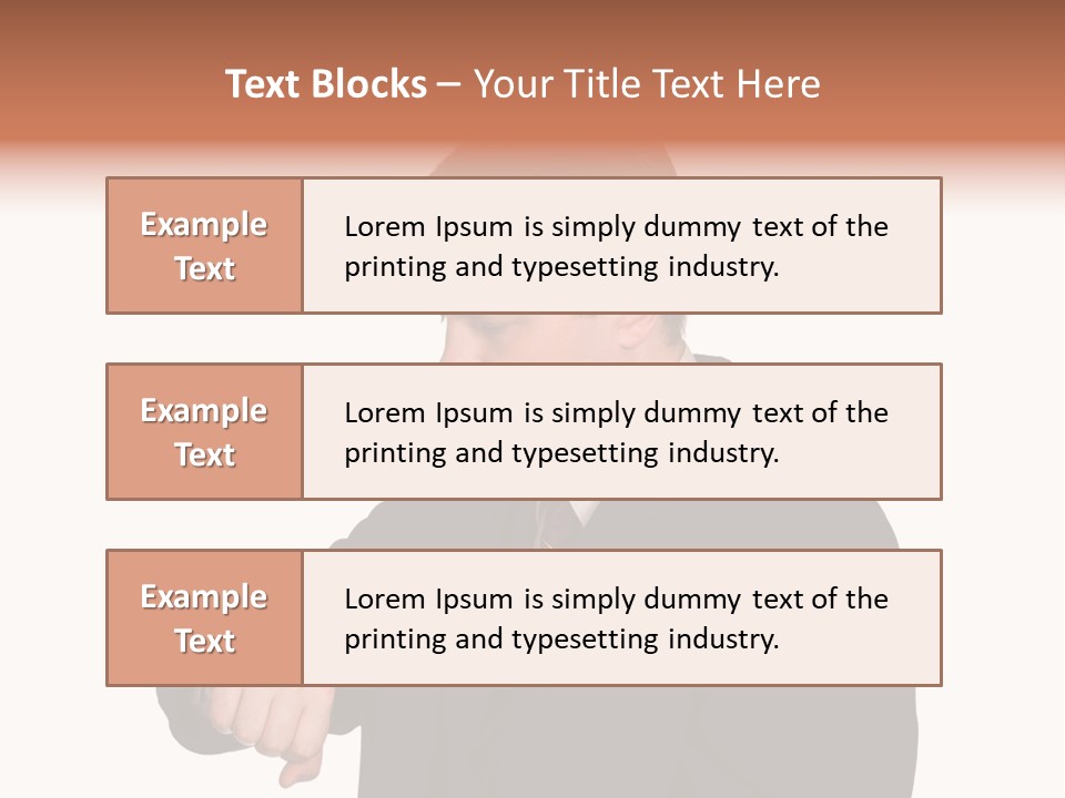 A Man In A Suit Is Holding His Hand Out PowerPoint Template
