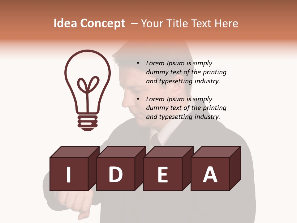 A Man In A Suit Is Holding His Hand Out PowerPoint Template