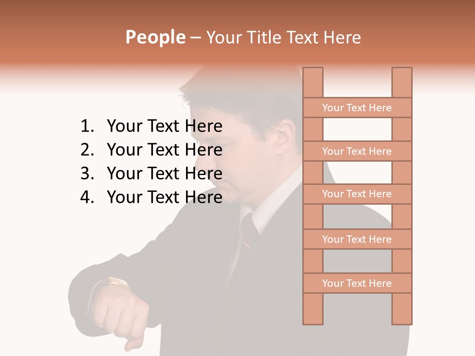 A Man In A Suit Is Holding His Hand Out PowerPoint Template
