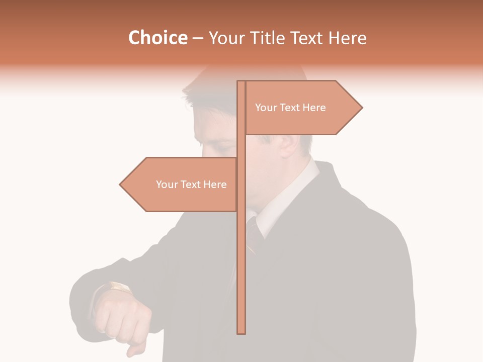 A Man In A Suit Is Holding His Hand Out PowerPoint Template