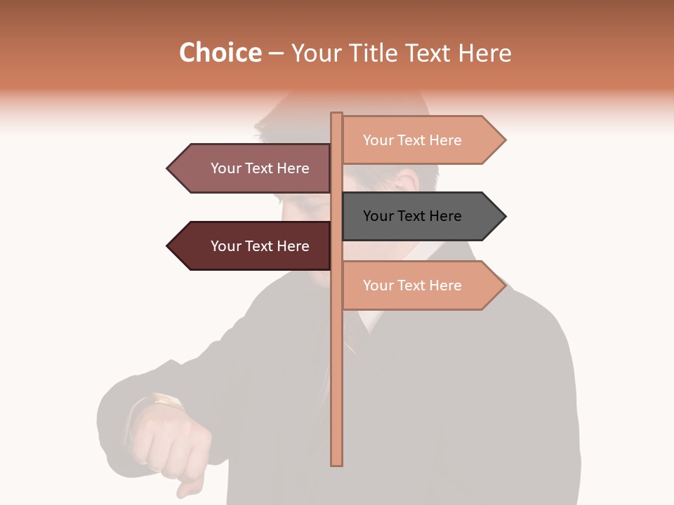 A Man In A Suit Is Holding His Hand Out PowerPoint Template