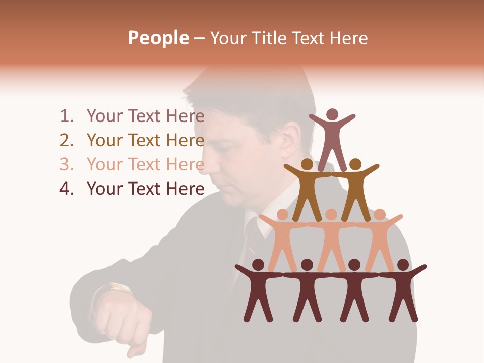 A Man In A Suit Is Holding His Hand Out PowerPoint Template