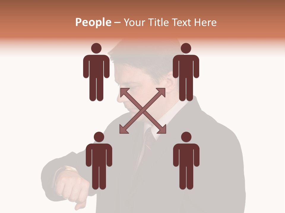 A Man In A Suit Is Holding His Hand Out PowerPoint Template