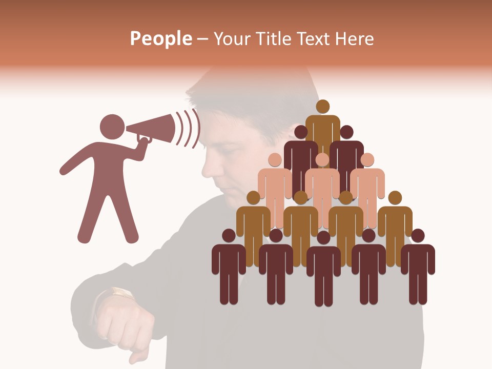 A Man In A Suit Is Holding His Hand Out PowerPoint Template