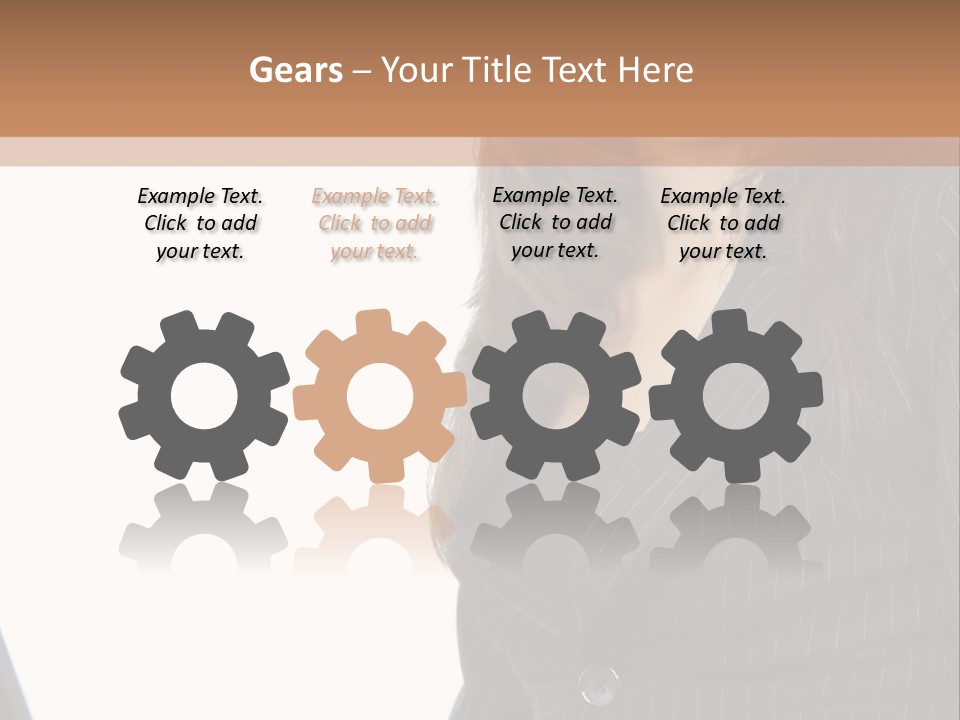 A Woman Sitting In Front Of A Laptop Computer PowerPoint Template