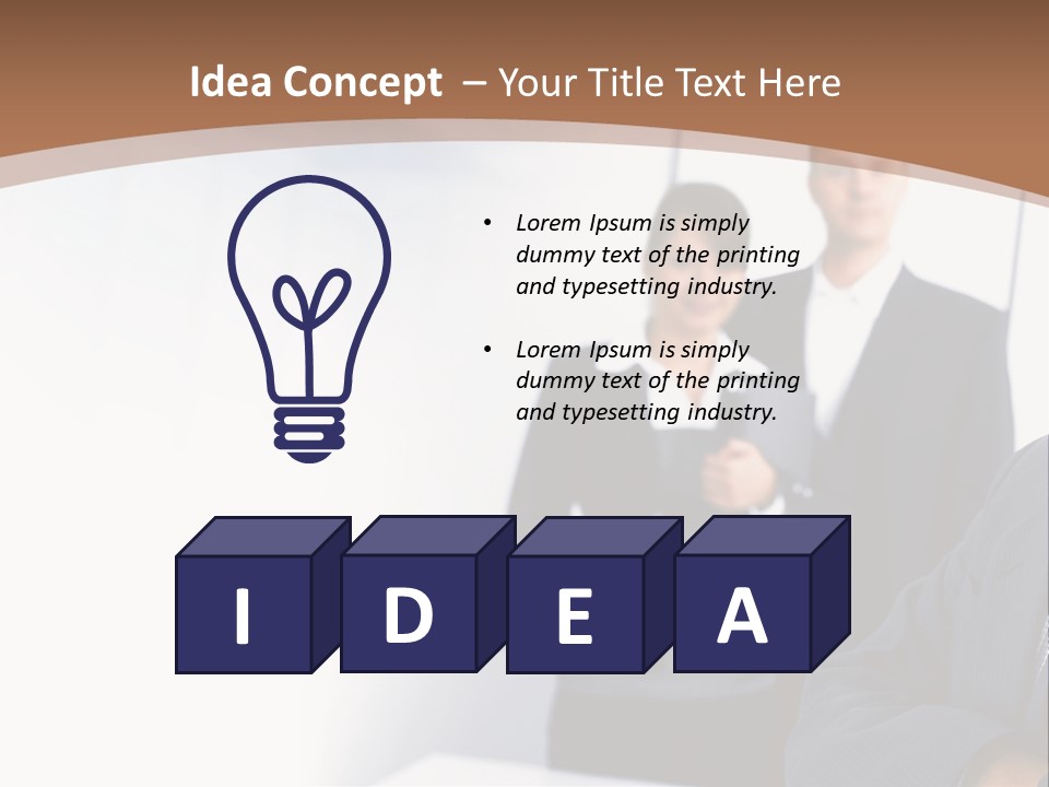 A Man In A Business Suit Standing In Front Of A Group Of People PowerPoint Template