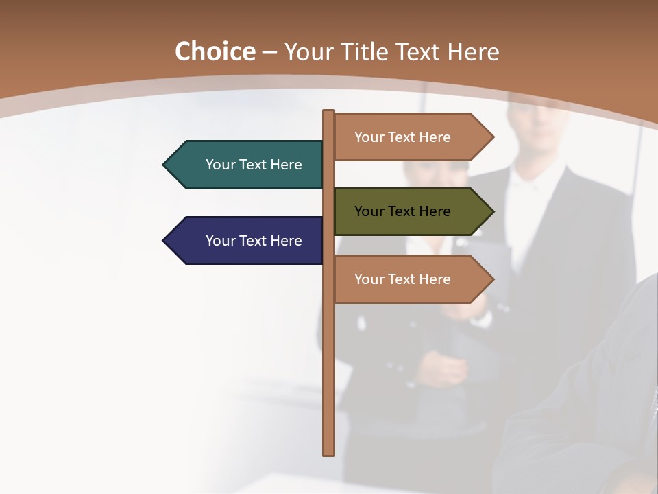 A Man In A Business Suit Standing In Front Of A Group Of People PowerPoint Template